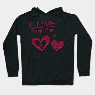 Love Pink Hearts Hoodie